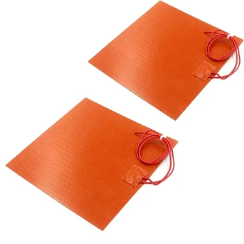 2 броя силиконова гумена подложка за отопление Нагревателни подложки за печене Електрическо одеяло гъвкава подложка 12V 30W 200 °C Max (100X100mm)