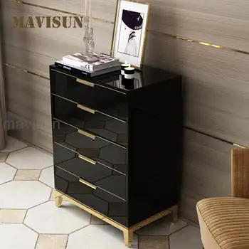 Лек луксозен скрин Малък апартамент Хол шкаф за съхранение Прост модерен черен бюфет коридор мебели