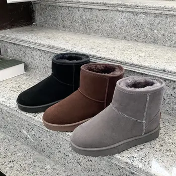 Зимни дамски ботуши за сняг за дамски обувки 2023 Нова мода сгъсти дъното нехлъзгаща се водоустойчива кърпа топли памучни обувки