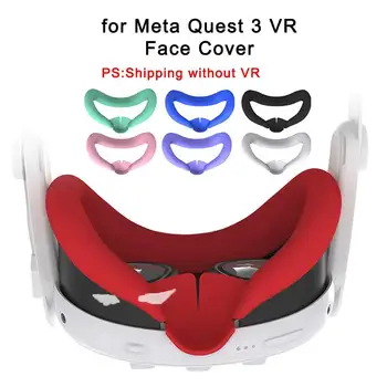  Сменяема силиконова подложка за лице за Meta Quest 3 VR пот и прах устойчива маска за очи аксесоар VR аксесоари силиконова подложка за лице