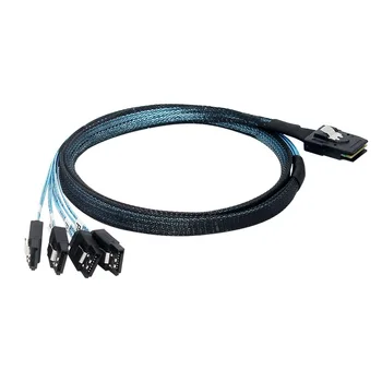 Нов 1 точка 4 мини SAS кабел SFF8087-4SATA3 Кабел за данни от един до четири твърди диска 6G