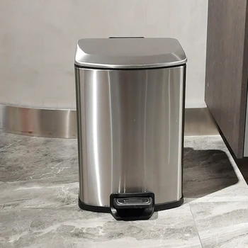  неръждаема стомана кухненски боклук може да стъпва големи прости дома боклук може модерен Papelera habitacion кухненски аксесоари BL50TC