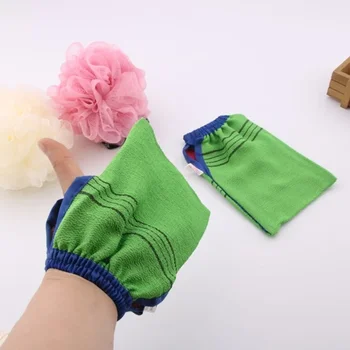 Кърпа за душ Корейска кърпа за триене Бамбукови влакна Двустранни ръкавици за душ Раиран матирано душ