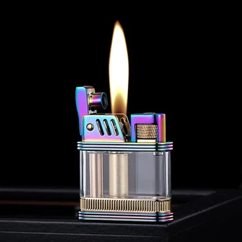 Оригинална запалка ZORRO прозрачен резервоар керосин, изящна многоцветна запалка по избор, аксесоари за цигари, мъжки подарък