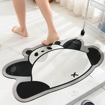 Hug Panda Bath Mat Super Absorbent Баня Mat Сладък животински килим Bedroon Етаж Килим Начало Вход Душ Баня Подложки за крака