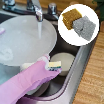 10pcs двустранен скраб кърпа за многократна употреба за миене на съдове гъба дълготраен кухненски скрубер кърпа