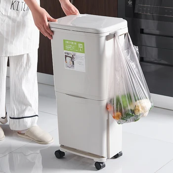 Кухня Голям боклук може правоъгълник дизайнер под мивка кабинет боклук може пластмасов капак Herramientas де Limpieza къща аксесоари