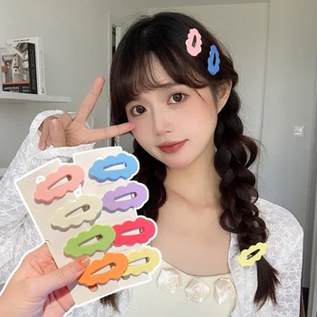 2бр Сладък корейски коса странични клипове облак BB фиба за жени момичета подарък шнола аксесоари за коса Шапки