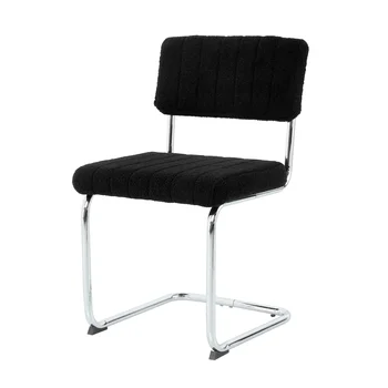 Модерен прост лек луксозен стол за хранене Черен стол Фамилна спалня табуретка обратно Тоалетка Студентски стол за маса Метални крака (sil