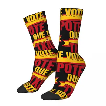Ретро Que Te Гласувайте Txapote спортни чорапи Meme полиестер дълги чорапи за жени мъже пот абсорбиране