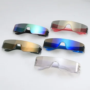 Нов еднокомпонентен киберпънк стил спортно огледало мода големи рамки слънчеви очила на открито спортни очила за езда визуална яснота
