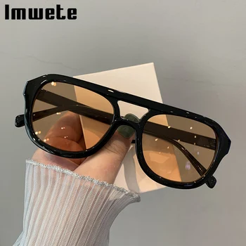 Imwete Нови 2022 слънчеви очила за жени мъже реколта марка дизайнер на открито нюанси за дама UV400 черен леопард рамка