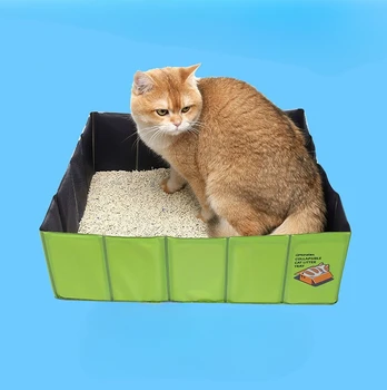 Преносима кутия за отпадъци сгъваема голяма кола котка тоалетна