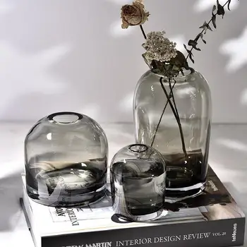 европейски стил минималистичен стъкло цвете изделия хол декорация декорация дома цветя ваза вмъкване занаяти