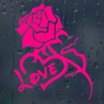 Красива цвете любов роза кола или лаптоп или стена Decal винил стикер