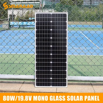 80W 19.8V моно стъкло слънчев панел IP67 водоустойчив Първокласно качество на изпълнение Висока ефективност Лесен за инсталиране на открито Слънчев панел