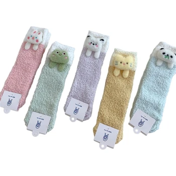 2024 Нови жени размити уютни чехъл чорапи топло мека зима плюшени дома спални чорапи подаръци