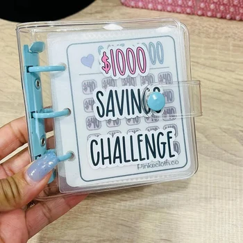 1000 Класьор за спестовно предизвикателство, класьор за спестяване на пари, книга за спестовни предизвикателства с пликове, предизвикателство за спестяване на пликове A