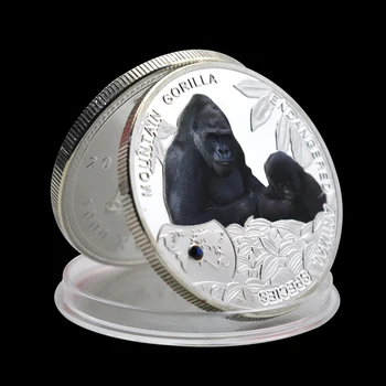 Застрашени Редки Животни Сребърна монета Орангутан 1000 Kwahca Challenge монета 1 Oz Редки Възпоменателен медал Събиране на подарък