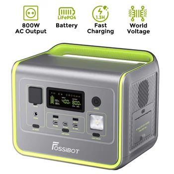 FOSSIBOT 800W преносима електроцентрала F800, 512Wh LiFeP04 батерия 220V Домашно съхранение на енергия Доставка на открито къмпинг Campervan RV