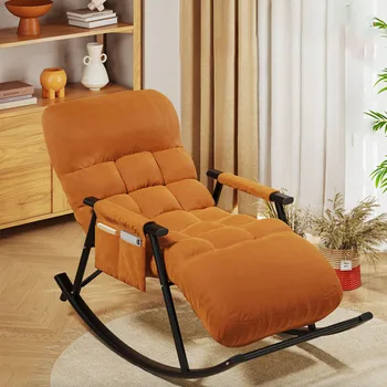 Единична скандинавски дизайнер еластична регулируема диван плат луксозен салон люлеещ хол стол ръка удобен Fauteuil салон мебели