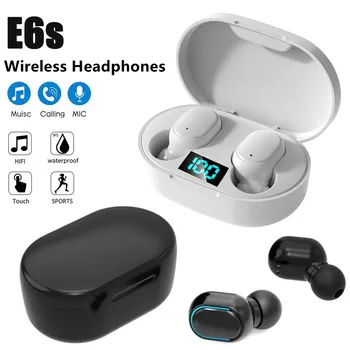 TWS E6S безжични слушалки 5.0 Bluetooth слушалки Hi-Fi слушалки Спортни мини слушалки с микрофон слушалки