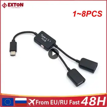 1 ~ 8PCS Micro USB / Type C до 2 OTG Dual Port HUB кабел Y сплитер Micro-USB Type-C адаптер конвертор за таблет Android мишка