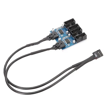 дънна платка USB2.0 9pin заглавка 1 до 2/4 разширение хъб сплитер адаптер конвертор