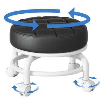  Въртящ се стол 360 Подвижен регулируем кръгъл подвижен стол с колела Въртяща се въртяща се седалка за кухненски бар