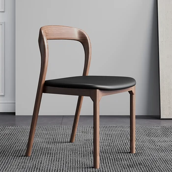 Масивен дървен офис стол за хранене Nordic Simple Restaurant Floor Трапезни столове Облегалка Модни мебели Cadeira Jantar
