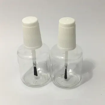 100pcs 30ml пластмасова празна многократна употреба лак за нокти докосване бутилка, козметична проба бутилка с четка Clear