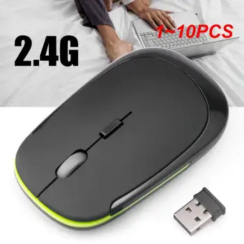  1 ~ 10PCS ултра-тънка мишка 2.4Ghz мини безжична оптична мишка за игри мишки & USB приемник безжична компютърна мишка за PC лаптоп 3500