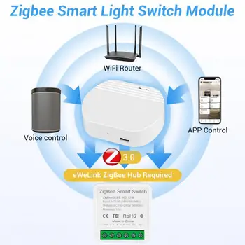 10A Wifi Smart Switch 2-way Control Mini Wifi Relay Smart Home Appliance Automation Breaker Alexa Alice