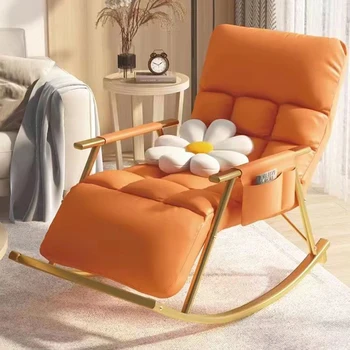 Мързелив ергономичен стол с регулируема облегалка Stretch луксозна метална рамка Loveseat дизайнерски дръжки Recliner стол Подложка за крака Arredamento мебели