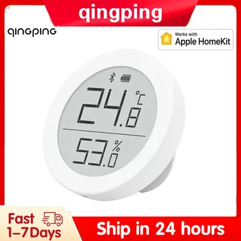 Qingping Температурен сензор за влажност Bluetooth-съвместим LCD цифров екран термометър H версия за Apple HomeKit