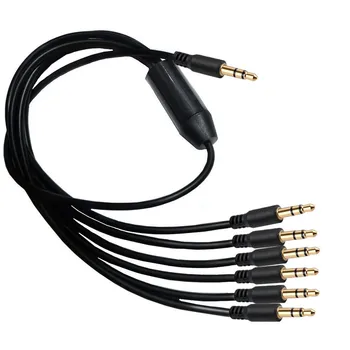 Аудио сплитер 3.5mm мъжки до 2/3/4/5/6 мъжки TRS стерео жак слушалки кабел за смартфон компютър mp3 слушалки високоговорители 1m