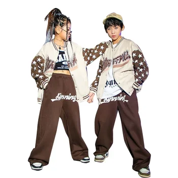 Мода Хип-хоп Улично облекло Момчета Момичета Спортни комплекти Бейзболно яке Панталони Детско палто Потник Танцов костюм Детски анцузи