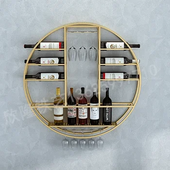 Europe Вино Rack стена монтиране бутилка притежателя Dispaly хол витрина възрастен вътрешен бар вино багажник злато Wijnkast бар мебели