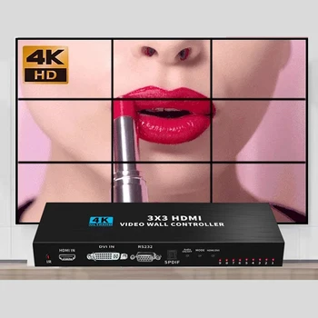 4K HD 1080P 3x3 HDMI DVI TV видео стена контролер процесор 1X2 1X4 1X3 2X1 3X1 4X1 мулти видео екран процесор превключвател Splicer