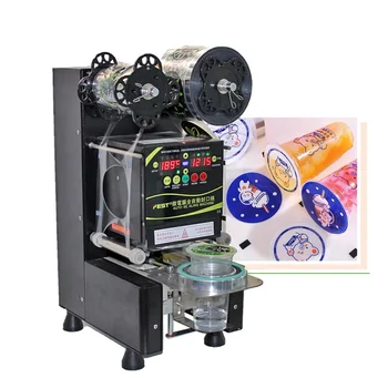 FEST Висококачествено оборудване за чай с мехурчета Пластмасова машина за запечатване на чаши Автоматична машина за запечатване на чаши