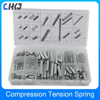  CHKJ 200pcs / партида различни компресия напрежение пролетта разширение неръждаема стомана инструмент компресиран бобина преносим хардуер пролетта комплект
