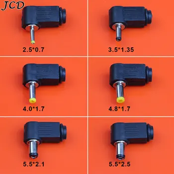 JCD 5PCS DC захранващ мъжки адаптер за щепсел 90 градуса мъжки 2.5 * 0.7 3.5 * 1.35 4.0 * 1.7 4.8 * 1.7 5.5 * 2.1 5.5 * 2.5 mm DC конектор