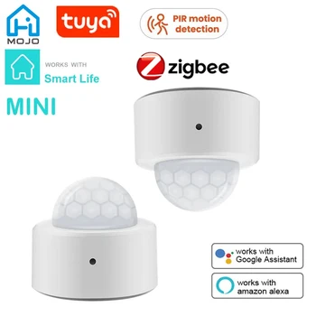 Mini Tuya Zigbee PIR Motion Smart Sensor Безжичен инфрачервен детектор за тяло Сигурност Интелигентен живот Контрол на приложението Alexa Google Home