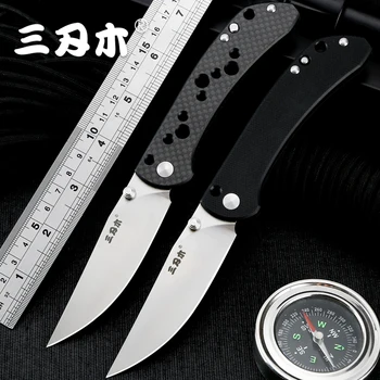 Sanrenmu 9165 EDC Сгъваем нож 12C27 Джоб за острие Multi Tools Щипка за колан без ключалка за пътуване Къмпинг и лов