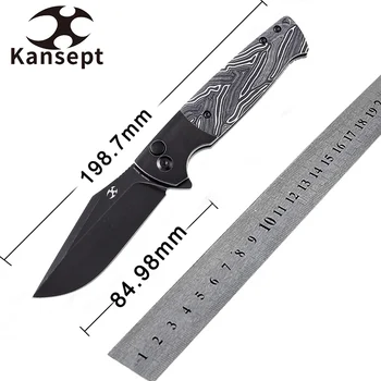 Kansept Shikari SBL K2027 Клип точка сгъваеми ножове Дамаск / CPM S35VN острие с титанова дръжка за къмпинг лов EDC носят