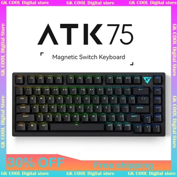 Нов ATK75 Single Mode Магнитна ос клавиатура Кабелна PBT прозрачна клавиши RT режим 68 клавиша Gaming E-sports Механична клавиатура