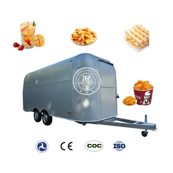 2024 Ново пристигане Алуминиев оксид материал Airstream храна камион кафе мобилни храна ремарке количка кухненско оборудване foodtruck за продажба САЩ