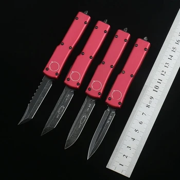Ztech RED Micro X70 OTF Tech Knife Hellhound ножове D2 Blade6061-T6 Авиационна алуминиева сплав Вечеря Кухня