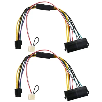 2X ATX PSU захранващ кабел 24P към 6P мъжки мини 6P конектор за HP Prodesk 600 G1 600G1 дънна платка преобразуване