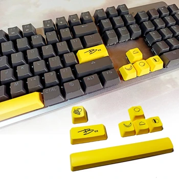 7Keys PBT Персонализиран 5 страничен клавиш за боядисване за механична клавиатура Cherry Mx превключвател 6.25U Space Esc Въведете клавиша със стрелка